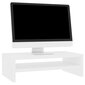 vidaXL monitora paliktnis, 42x24x13 cm, skaidu plāksne, balts cena un informācija | Datorgaldi, rakstāmgaldi, biroja galdi | 220.lv