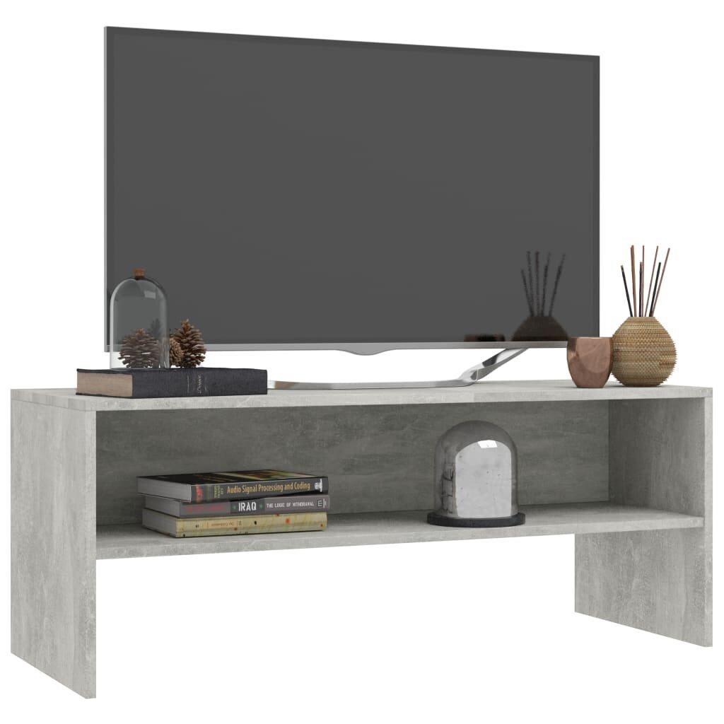 vidaXL TV skapītis, 100x40x40 cm, betona pelēks, skaidu plāksne цена и информация | TV galdiņi | 220.lv