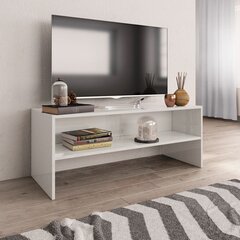 vidaXL TV skapītis, 100x40x40 cm, spīdīgi balts, skaidu plāksne cena un informācija | TV galdiņi | 220.lv