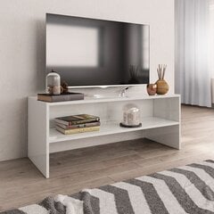 vidaXL TV skapītis, 100x40x40 cm, spīdīgi balts, skaidu plāksne цена и информация | Тумбы под телевизор | 220.lv