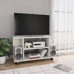 vidaXL TV skapītis uz ritentiņiem, 80x40x40 cm, skaidu plāksne, balts cena un informācija | TV galdiņi | 220.lv