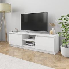 vidaXL TV skapītis, 120x30x35,5 cm, spīdīgi balts, skaidu plāksne cena un informācija | TV galdiņi | 220.lv