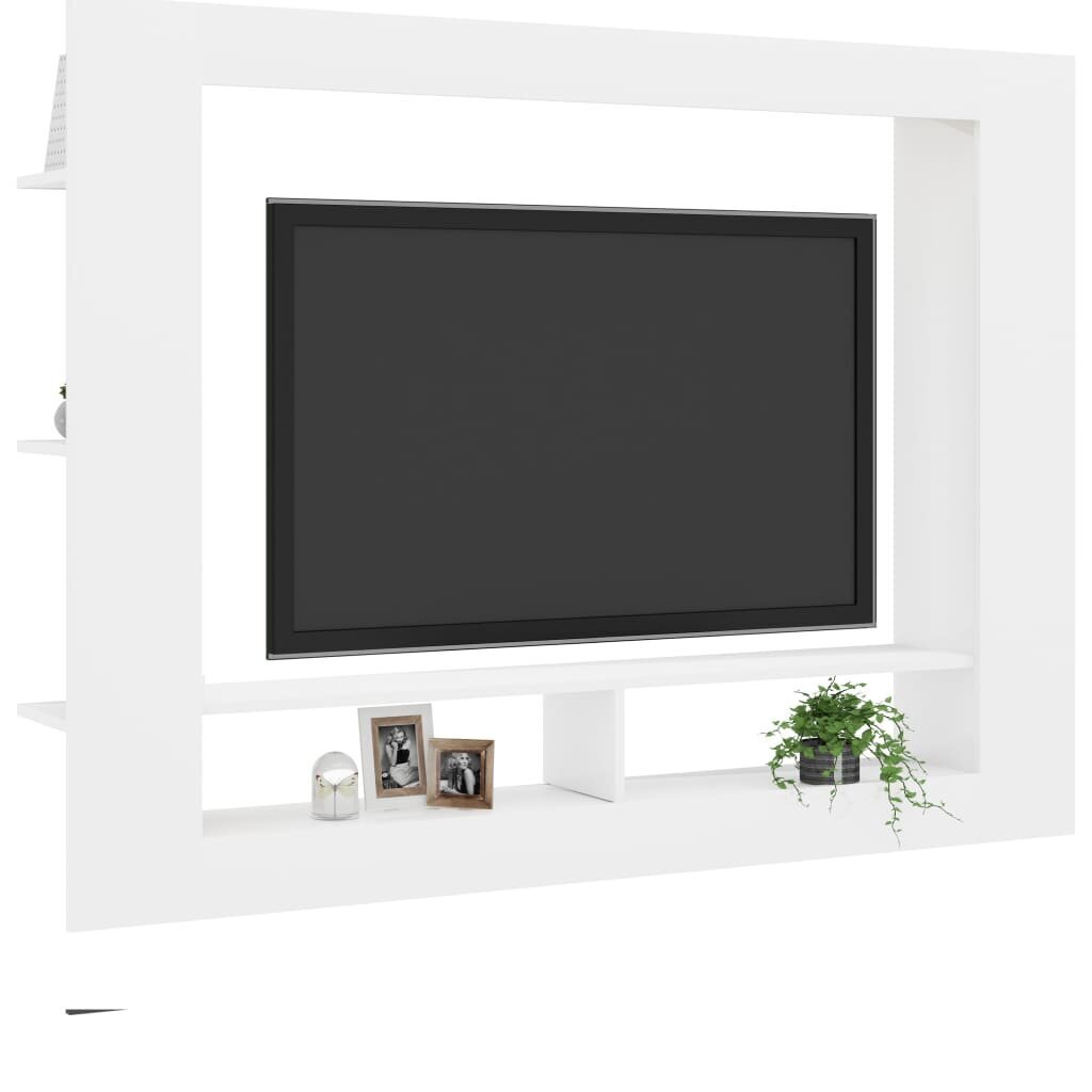vidaXL TV skapītis, 152x22x113 cm, balta skaidu plāksne cena un informācija | TV galdiņi | 220.lv