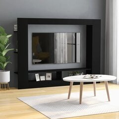 vidaXL TV skapītis, 152x22x113 cm, melna skaidu plāksne cena un informācija | TV galdiņi | 220.lv
