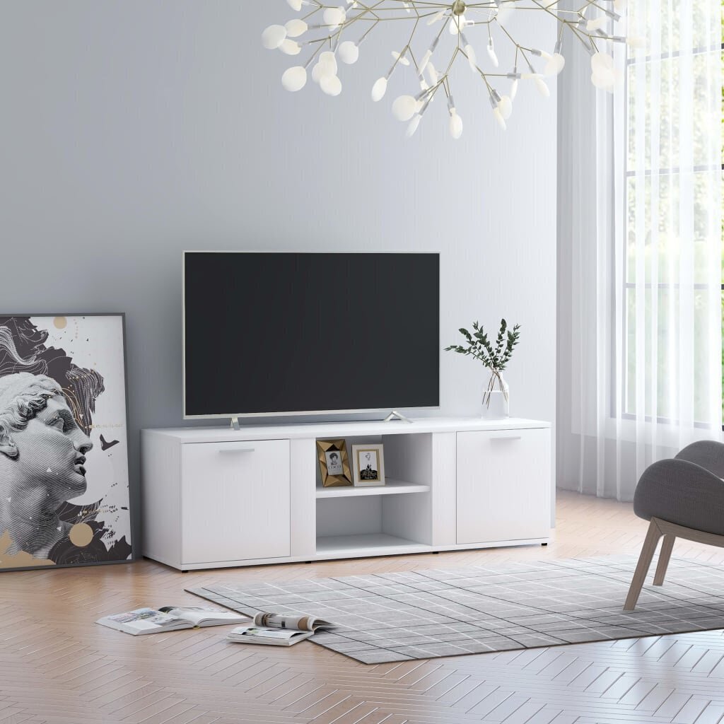 vidaXL TV skapītis, balts, 120x34x37 cm, skaidu plāksne cena un informācija | TV galdiņi | 220.lv