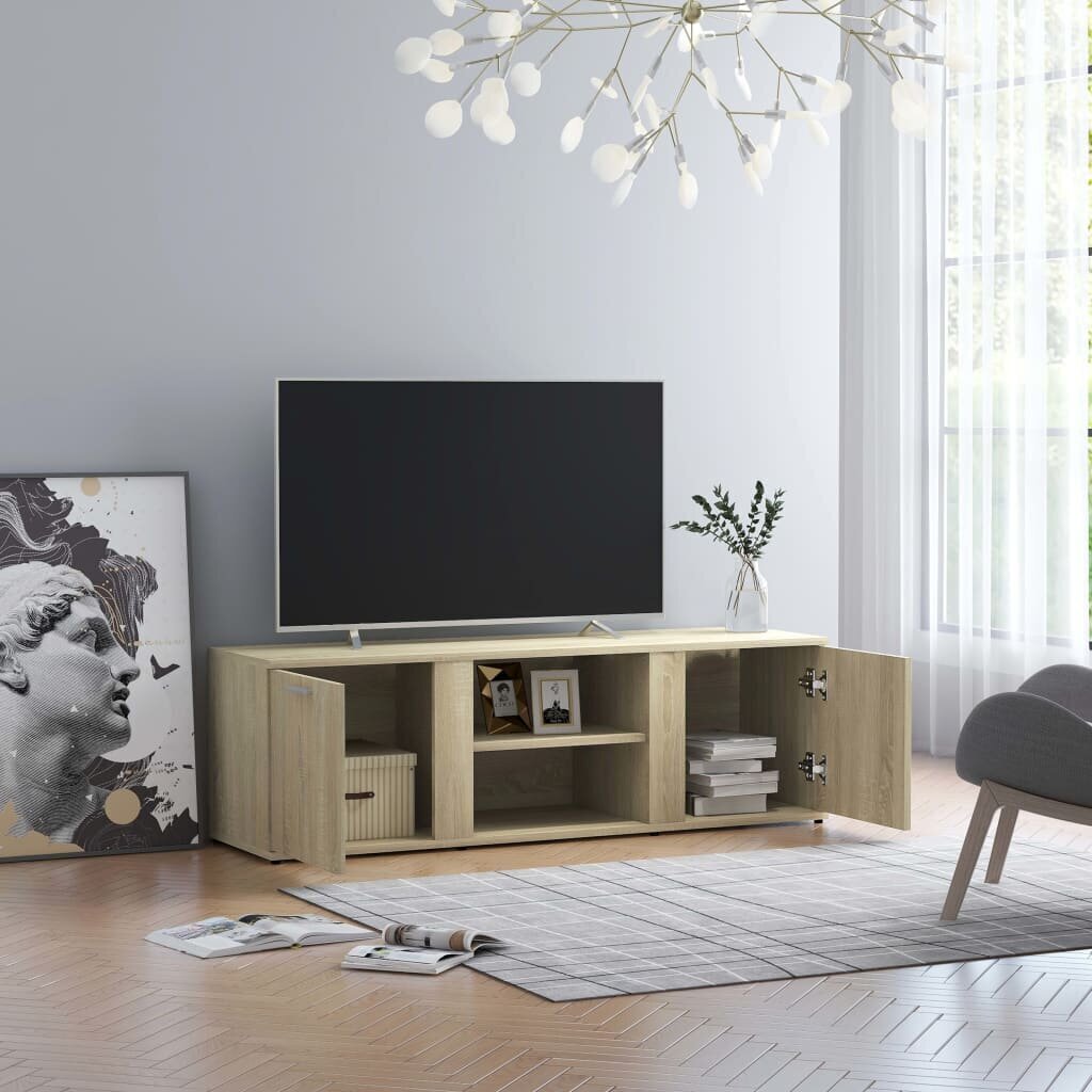 vidaXL TV skapītis, ozolkoka krāsa, 120x34x37 cm, skaidu plāksne cena un informācija | TV galdiņi | 220.lv