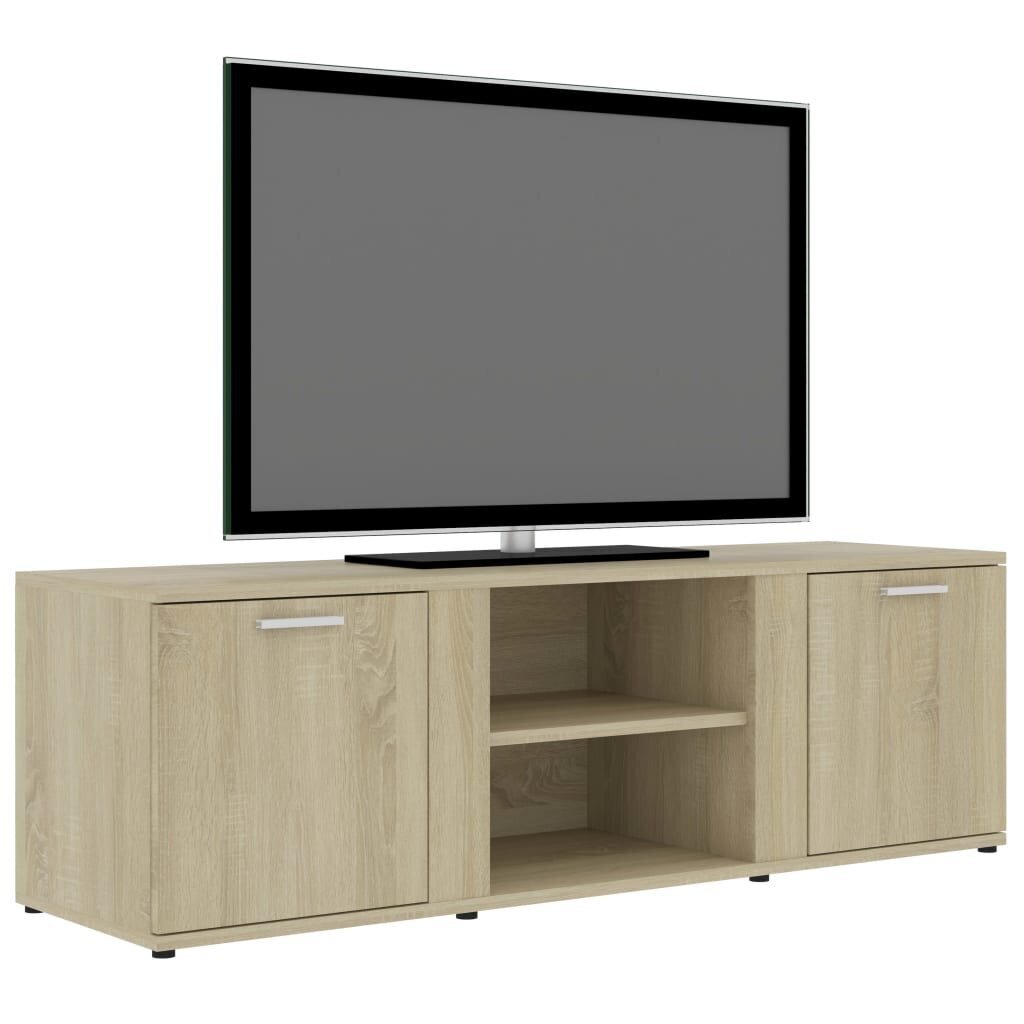 vidaXL TV skapītis, ozolkoka krāsa, 120x34x37 cm, skaidu plāksne cena un informācija | TV galdiņi | 220.lv