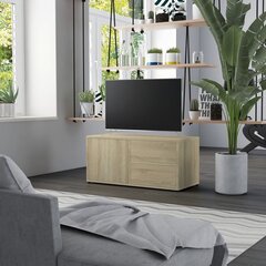 vidaXL TV skapītis, ozolkoka krāsa, 80x34x36 cm, skaidu plāksne cena un informācija | TV galdiņi | 220.lv