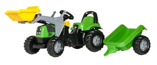 Педальный трактор с ковшом и с прицепом Rolly Toys rollyKid Deutz-Fahr Agropuls 420 цена и информация | Конструктор автомобилей игрушки для мальчиков | 220.lv