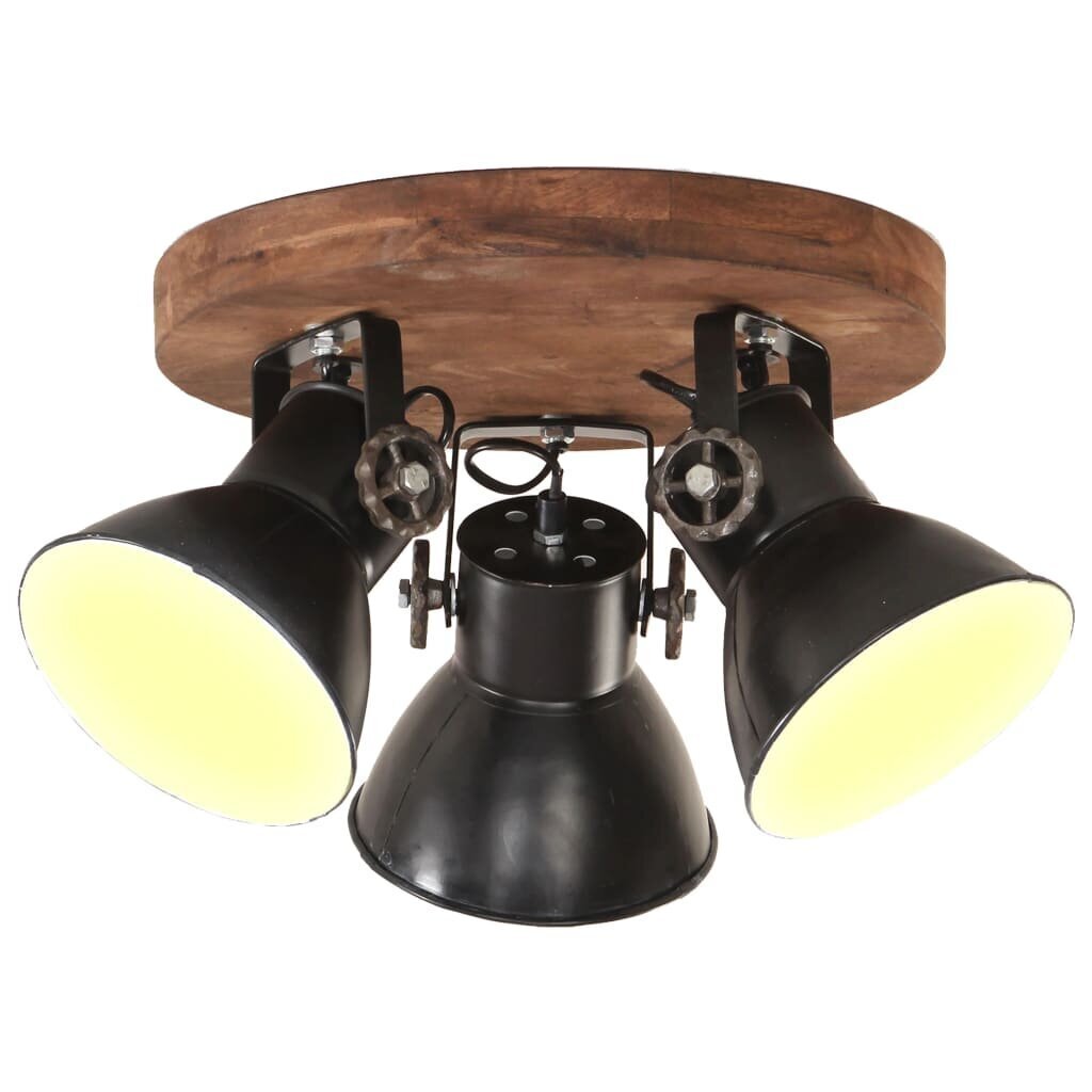 vidaXL griestu lampa, industriāls dizains, melna, 25 W, 42x27 cm, E27 cena un informācija | Griestu lampas | 220.lv