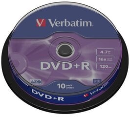DVD+R 4,7ГБ 16x Matte Silver, 10шт. цена и информация | Виниловые пластинки, CD, DVD | 220.lv