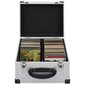 vidaXL CD koferis 40 kompaktdiskiem, ABS, alumīnijs, sudraba krāsā cena un informācija | Cieto disku somas un apvalki | 220.lv