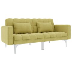 vidaXL izvelkams dīvāns, zaļš audums cena un informācija | Dīvāni | 220.lv