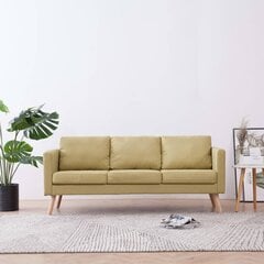 vidaXL trīsvietīgs dīvāns, zaļš audums cena un informācija | Dīvāni | 220.lv