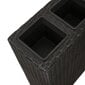 vidaXL augstās puķu kastes ar 4 podiem, 2 gb., PE rotangpalma, melnas cena un informācija | Balkona kastes | 220.lv