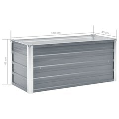 vidaXL augstā puķu kaste, cinkots tērauds, 100x40x45 cm, pelēka cena un informācija | Balkona kastes | 220.lv