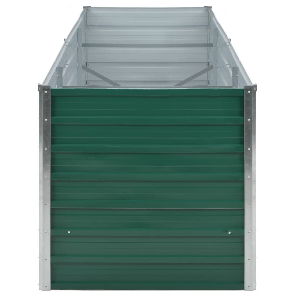 vidaXL augstā puķu kaste, cinkots tērauds, 240x80x77 cm, zaļa цена и информация | Balkona kastes | 220.lv