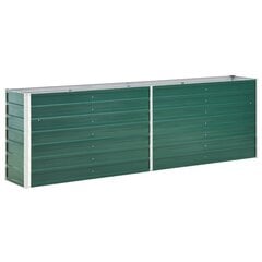 vidaXL augstā puķu kaste, cinkots tērauds, 240x40x77 cm, zaļa cena un informācija | Balkona kastes | 220.lv