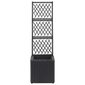 vidaXL vīteņaugu režģis ar 1 augstu kasti, 30x30x107 cm, melns PE cena un informācija | Balkona kastes | 220.lv