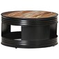 vidaXL kafijas galdiņš, 68x68x36 cm, melns, pārstrādāts masīvkoks cena un informācija | Žurnālgaldiņi | 220.lv