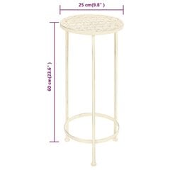 vidaXL augu statīvi, 3 gab., vintāžas stils, metāls, antīki balti цена и информация | Подставки для цветов, держатели для вазонов | 220.lv