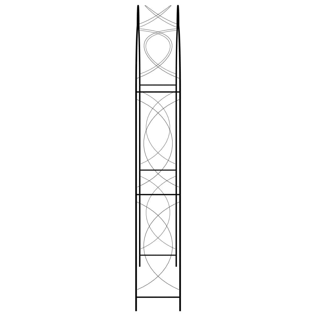 vidaXL dārza arka, melna, 150x34x240 cm, dzelzs cena un informācija | Dārza dekori | 220.lv