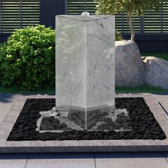 vidaXL dārza strūklaka ar sūkni, trīsstūra, nerūsējošs tērauds, 76 cm cena un informācija | Dārza dekori | 220.lv