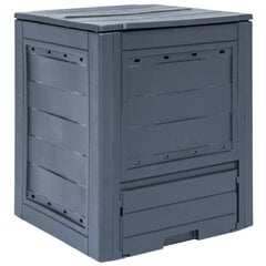 vidaXL dārza komposta kaste, 60x60x73 cm, 260 L, pelēka cena un informācija | Komposta kastes un āra konteineri | 220.lv