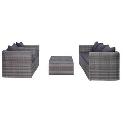 Садовый набор с подушками, 6 частей, серый цена и информация | Комплекты уличной мебели | 220.lv