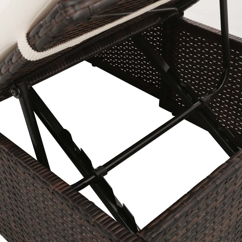 vidaXL dārza gulta, brūna, 195x60 cm, PE rotangpalma cena un informācija | Sauļošanās krēsli | 220.lv