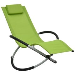 vidaXL bērnu sauļošanās zvilnis, zaļš tērauds cena un informācija | Sauļošanās krēsli | 220.lv