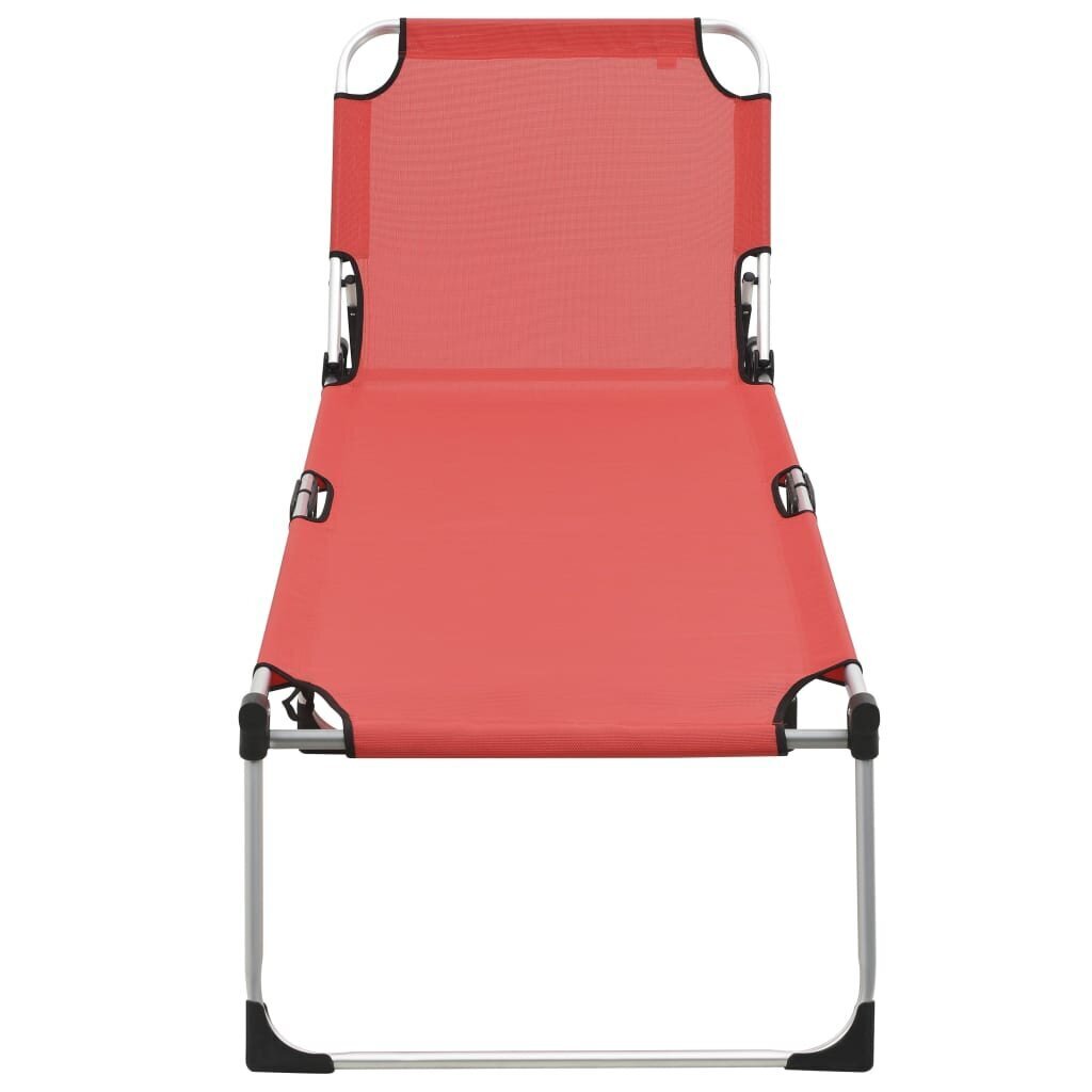 vidaXL saliekama sauļošanās gulta senioriem, sarkans alumīnijs cena un informācija | Sauļošanās krēsli | 220.lv