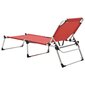 vidaXL saliekama sauļošanās gulta senioriem, sarkans alumīnijs cena un informācija | Sauļošanās krēsli | 220.lv