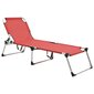 vidaXL saliekama sauļošanās gulta senioriem, sarkans alumīnijs цена и информация | Sauļošanās krēsli | 220.lv