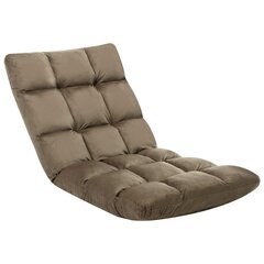vidaXL salokāms grīdas krēsls, pelēkbrūna mikrošķiedra cena un informācija | Sauļošanās krēsli | 220.lv