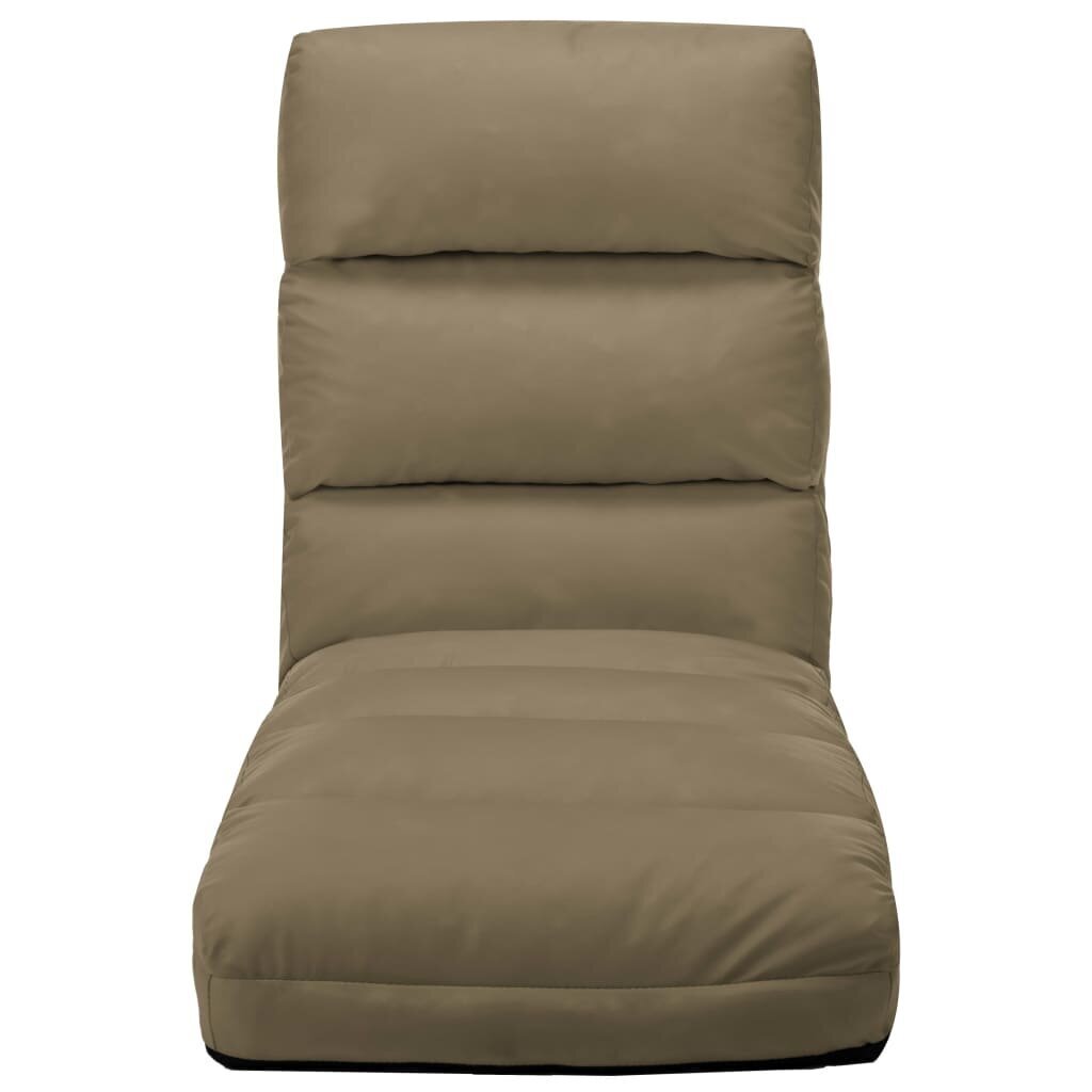 vidaXL salokāms grīdas krēsls, kapučīno krāsas mākslīgā āda цена и информация | Sauļošanās krēsli | 220.lv
