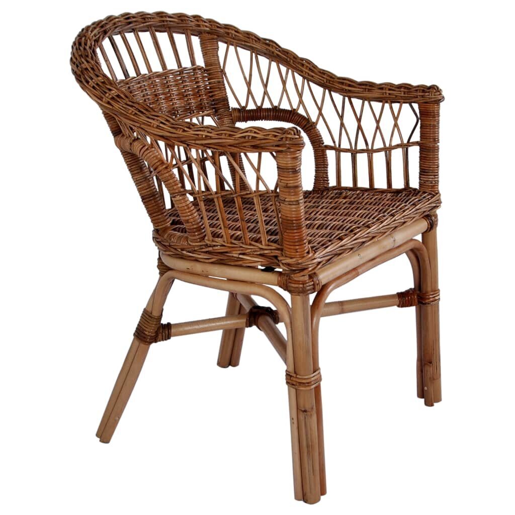 vidaXL dārza krēsli, 4 gab., brūna dabīgā rotangpalma cena un informācija | Dārza krēsli | 220.lv