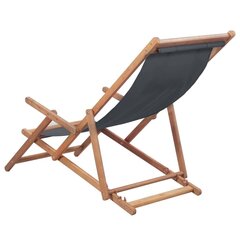 vidaXL saliekams pludmales krēsls, pelēks audums, koka rāmis cena un informācija | Dārza krēsli | 220.lv