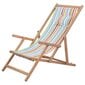 vidaXL saliekams pludmales krēsls, krāsains audums, koka rāmis cena un informācija | Dārza krēsli | 220.lv