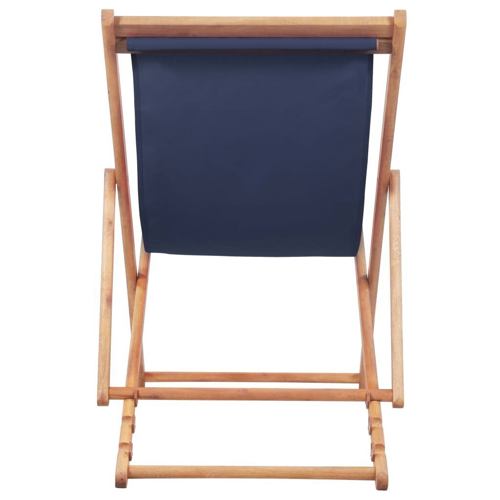 vidaXL saliekams pludmales krēsls, zils audums, koka rāmis cena un informācija | Dārza krēsli | 220.lv