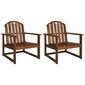 vidaXL dārza atpūtas krēsli, 2 gab., akācijas masīvkoks cena un informācija | Dārza krēsli | 220.lv