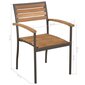 vidaXL dārza krēsli, 2 gab., akācijas masīvkoks un tērauds cena un informācija | Dārza krēsli | 220.lv