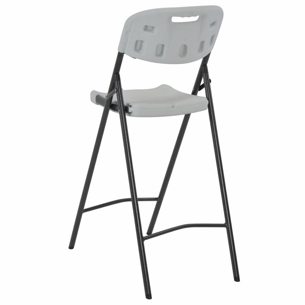 vidaXL saliekami bāra krēsli, 2 gab., HDPE, tērauds, balti cena un informācija | Dārza krēsli | 220.lv