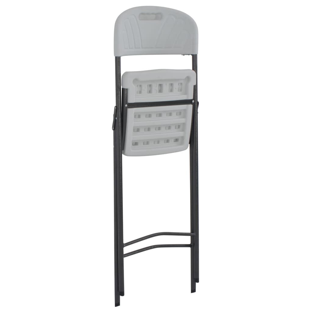 vidaXL saliekami bāra krēsli, 2 gab., HDPE, tērauds, balti cena un informācija | Dārza krēsli | 220.lv
