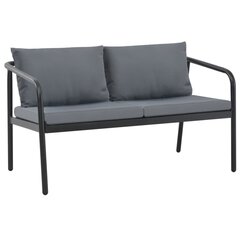 vidaXL divvietīgs dārza dīvāns ar matračiem, pelēks, alumīnijs cena un informācija | Dārza krēsli | 220.lv