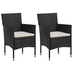 Садовые кресла, 2 шт., черные цена и информация | скамейка со столиком | 220.lv