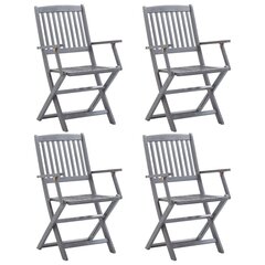 vidaXL saliekami dārza krēsli, 4 gab., akācijas masīvkoks cena un informācija | Dārza krēsli | 220.lv