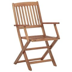 vidaXL saliekami dārza krēsli, 2 gab., akācijas masīvkoks cena un informācija | Dārza krēsli | 220.lv