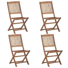Складные уличные стулья, 4 шт., коричневые цена и информация | скамейка со столиком | 220.lv
