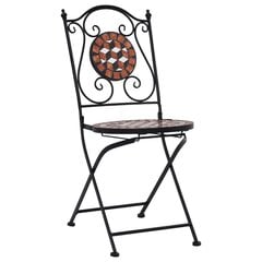vidaXL bistro krēsli, 2 gab., mozaīkas apdare, brūna keramika cena un informācija | Dārza krēsli | 220.lv